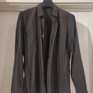 Theory Charcoal Button Down Shirt Sz M